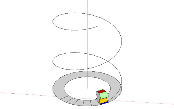Спиральные перила (для винтовых лестниц) в SketchUp