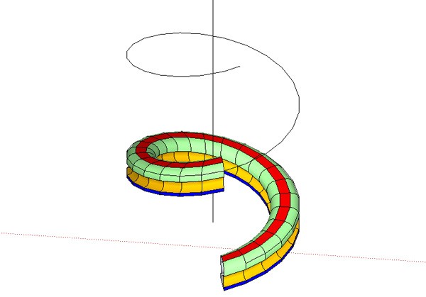 Спиральные перила (для винтовых лестниц) в SketchUp